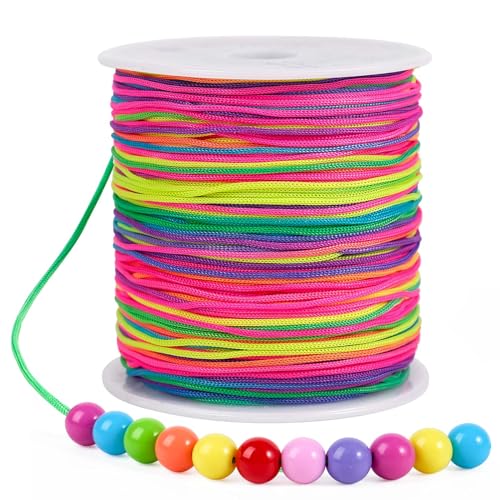 HOLDLEAF Gummiband für Armbänder,1mm x 100 m Bunte Elastisches Schnur Perlenschnur,Nylonschnur Schmuckherstellung Schnur Gummikordel für DIY Schmuck Handwerk von HOLDLEAF