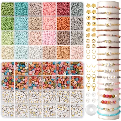 HOLDLEAF Perlen für Armbänder,3mm Perlen zum Auffädeln, Armbänder Selber Machen mit 720 A - Z Buchstabenperlen,Perlen Set für Armbänder Schmuck Herstellung, Partys, Feiertage HOLDLEAF Perlen für Armbänder,3mm Perlen zum Auffädeln, Armbänder Selber Machen mit 720 A - Z Buchstabenperlen,Perlen Set für Armbänder Schmuck Herstellung, Partys, Feiertage von HOLDLEAF