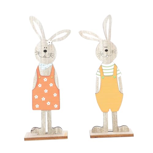 HOLIDYOYO 1 Paar Osterdeko Holz Hase Niedliche Holzhasenfiguren zum Aufstellen Stabile Basis Dekoration für Ostern und Festliche Anlässe HOLIDYOYO 1 Paar Osterdeko Holz Hase Niedliche Holzhasenfiguren zum Aufstellen Stabile Basis Dekoration für Ostern und Festliche Anlässe von HOLIDYOYO