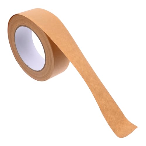 HOLIDYOYO 1 Rolle Kraftpapier Klebeband Beschriftbares Packband für Umzug und Versand Stark Haftend und Einfach Abreißbar für Kartonverpackungen und Transport von HOLIDYOYO