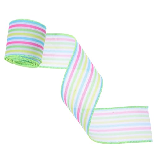 HOLIDYOYO 1 Rolle Osterband Osterbänder selber machen Geschenkband zum Verpacken von Geschenken Band für Osterornamente Osterbänder zum Basteln Banddekoration Sackleinen und Draht von HOLIDYOYO