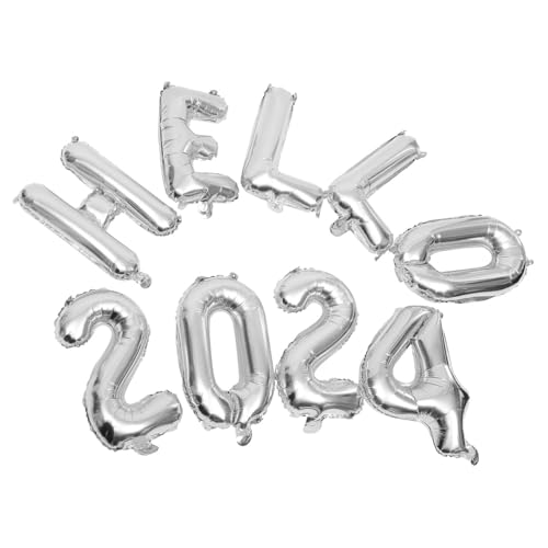 HOLIDYOYO 1 Satz 2024 Partyballons Luftballons für die Abschlussfeier Ballon für neues Jahr Zahlenballons Ornament Ballondekorationen Neujahrsballon für 2024 Anzahl schmücken Medaille von HOLIDYOYO