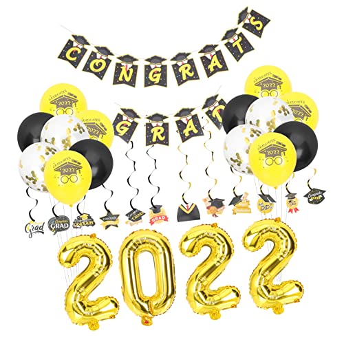 HOLIDYOYO 1 Satz Abschlussfeier Dekorationen Abschlussballons Partyzubehör Für Die Abschlusssaison Partyballons Aus Latex Szenenlayout Requisitenballon Wirbelornament Papier Colorful von HOLIDYOYO
