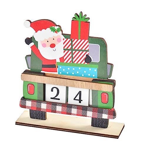 HOLIDYOYO 1 Satz Feiertag Adventskalender Countdown Bis Weihnachten Dekoration Weihnachtlicher Adventskalender Leuchtender Kalender Erwachsene Weihnachts-countdown-kalender Rot Holz von HOLIDYOYO