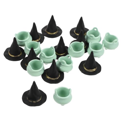 HOLIDYOYO 1 Satz Halloween-Miniaturverzierungen klein für Hexenhut Dekoration Herstellung Ornamente kessel Halloween Party bucherregal Geisterminiaturen Halloween-Figuren Minifiguren Plastik von HOLIDYOYO