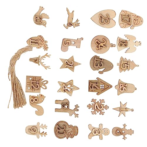 HOLIDYOYO 1 Satz Kalender Charme Weihnachtsbaum Adventskalender Countdown Adventskalender Basteln Weihnachten Dekoration Geburt Adventskalender Für Erwachsene Khaki Hölzern von HOLIDYOYO