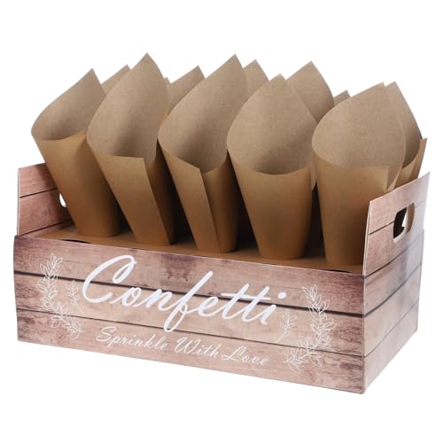HOLIDYOYO 1 Satz Konfetti -Papierkegelschale Blumenstrauß Blütenkegel Junggesellin Tablett Dekoration gefüllt geschenkverpackung hochzeit Blumenstrauß Zapfen Bonbontüten aus Papier von HOLIDYOYO