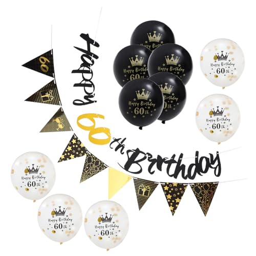 HOLIDYOYO Ältesten 60. Geburtstag Gold Banner Latex Ballons Party Dekorationen für von HOLIDYOYO