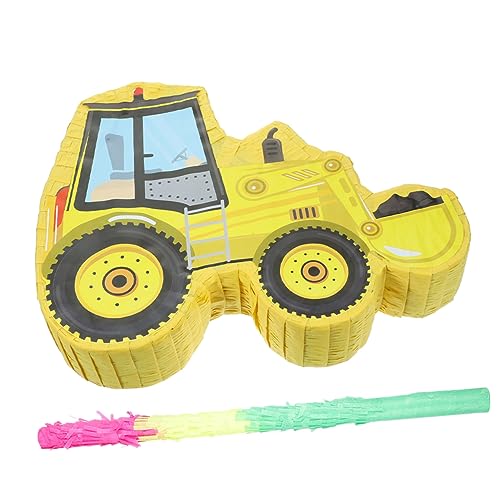 HOLIDYOYO 1 Satz Piñata spaß komfetti Tischdekoration tischdeko esstisch pranks decor Bagger-Pinata Bauparty Baufahrzeug-Pinata mit Süßigkeiten gefülltes Baggerpinata Papier von HOLIDYOYO