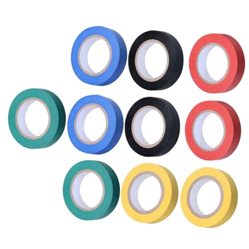 HOLIDYOYO 10 Rollen PVC Isolierband Elektrisches Klebeband in Grün Blau Gelb Schwarz Rot Je Abriebfest Säure und Alkalibeständig Flammwidrig Für Industrie und Heimgebrauch HOLIDYOYO 10 Rollen PVC Isolierband Elektrisches Klebeband in Grün Blau Gelb Schwarz Rot Je Abriebfest Säure und Alkalibeständig Flammwidrig Für Industrie und Heimgebrauch von HOLIDYOYO