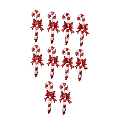 HOLIDYOYO 10 Stück Aufblasbare Krücken Zuckerstange Süßigkeiten Weihnachtsschmuck Sprengen Weihnachtsballons Weihnachten Stock Ballonstäbchen Party Weihnachtsfeier Für Aluminiumfolie Rot von HOLIDYOYO