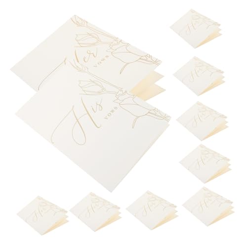 HOLIDYOYO 10 Stück Hochzeitskarte mit Heißprägung Willkommen Schlüssel Sammelalbum Ring minimal ihn Sei wedding card hichzeitskarte Gelübde Handkarten Broschüren zum Ehegelübde Spezialpapier von HOLIDYOYO