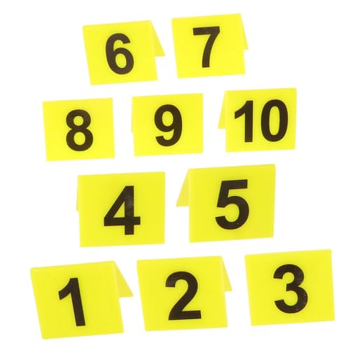 HOLIDYOYO 10 Stück Tatortdekoration detektivspiel krimispiel Halloween-Party-Dekoration halloween tischdekoration Halloween-Tatort Tischnummern für die Hochzeitsfeier Tischzelte Acryl Yellow von HOLIDYOYO