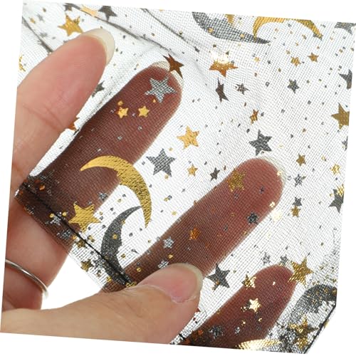 HOLIDYOYO 100 Stück Kleine Schwarze Organzasäckchen mit Stern Mondmuster Transparente Schmuck Geschenkbeutel mit Zugband für Hochzeit Party DIY geschenkverpackung von HOLIDYOYO