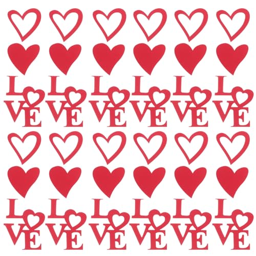 HOLIDYOYO 100 Stück Valentinstag-Konfetti Rote Herzen Glitzerndes Konfetti Valentinstag-Dekor Pailletten-Papier-Konfetti Für Hochzeit Jahrestag Verlobung Junggesellenabschied Geschenktisch von HOLIDYOYO