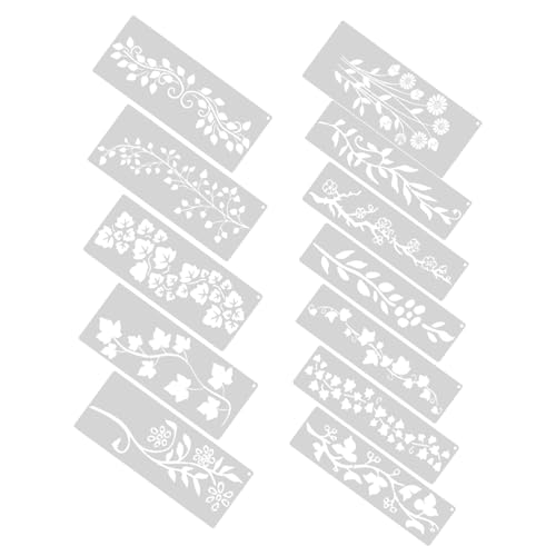 HOLIDYOYO 12 Stück Blumenranken-schablonen: Blumenblatt-zeichenvorlagen, Malschablonen Für Diy-scrapbooking-alben, Diy-stanzformen von HOLIDYOYO