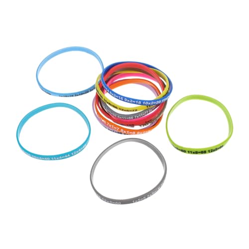 HOLIDYOYO 12 Stück Teiliges Silikonarmband für Schüler Bunte Multiplikationstabellen Handgelenksbänder Langlebig Angenehm Geeignet für Schule Sport und Party Praktische Lernhilfe von HOLIDYOYO