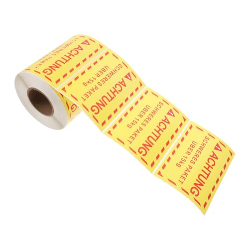 HOLIDYOYO 1Rolle Schwere Warnetiketten für Versandkartons Langlebig Sichtbares Design für Sichere Handhabung für Übergewicht Pakete von HOLIDYOYO