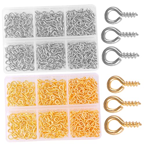 HOLIDYOYO 2 Boxen Ösenschrauben Boxen mit Schraubösen für Schmuckherstellung DIY Zubehör für Anhänger Haken und Bastelarbeiten in Silber und Gold für Ketten Armbänder und Ohrringe HOLIDYOYO 2 Boxen Ösenschrauben Boxen mit Schraubösen für Schmuckherstellung DIY Zubehör für Anhänger Haken und Bastelarbeiten in Silber und Gold für Ketten Armbänder und Ohrringe von HOLIDYOYO