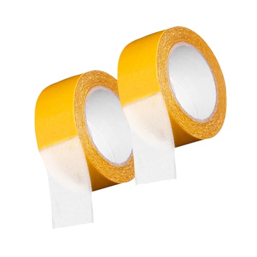 HOLIDYOYO 2 Rollen Doppelseitiges Gewebeband Ultra Starkes Klebeband für Teppiche Bastelprojekte und Dekorationen Handreißbar Wasserfest und Rückstandsfrei Entfernbar von HOLIDYOYO