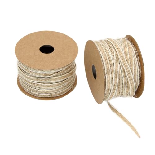 HOLIDYOYO 2 STÜCK Jute Spitzenband für Geschenkverpackung und Hochzeitsdekoration Vintage DIY Bastelmaterial für Weihnachten und Partys Langlebig und Vielseitig Einsetzbar von HOLIDYOYO