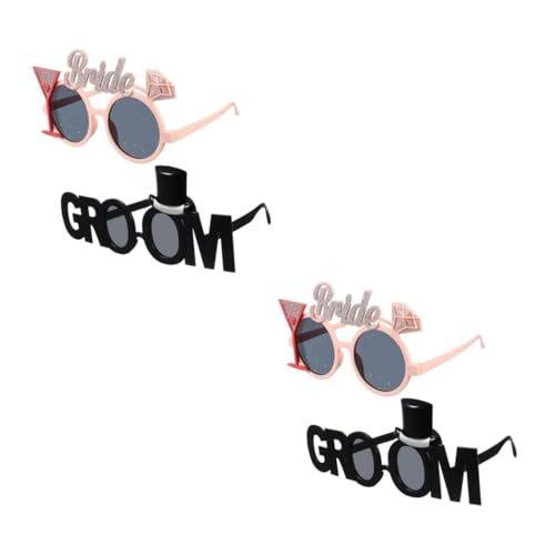 HOLIDYOYO 2 Sätze Braut Bräutigam Brille Hühner Dame Geformt Brillen Für Bräutigam Und Braut Trauzeugen Sagt Bräutigam Glas Hochzeitsfeier -requisiten Hochzeitsbrille Plastik 2 Stücke * 2 von HOLIDYOYO