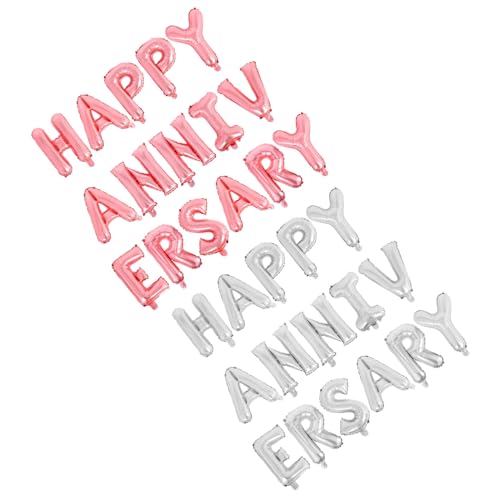 HOLIDYOYO 2 Sätze Happy Anniversary Aluminiumfolie Ballons Romantische Silber Roségold Buchstaben Dekorationen für Hochzeitsjubiläum Feier Einfache Befüllung Festliches Party HOLIDYOYO 2 Sätze Happy Anniversary Aluminiumfolie Ballons Romantische Silber Roségold Buchstaben Dekorationen für Hochzeitsjubiläum Feier Einfache Befüllung Festliches Party von HOLIDYOYO