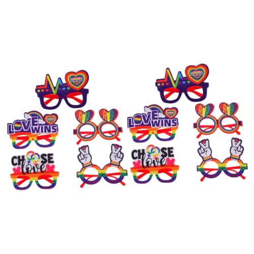 HOLIDYOYO 2 Sätze Partybrille Dekorationen Led Rave-brille Stolz Requisiten Neon Faschingsbrille Karnevalsbrille Dekobrille Brille Für Pride-party-brillendekore Plastik Colorful 5 Stücke * 2 von HOLIDYOYO
