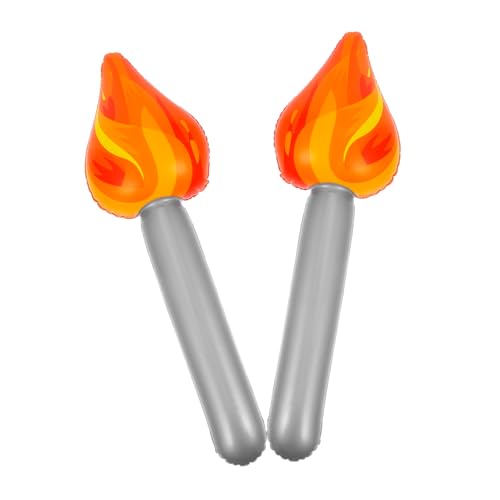 HOLIDYOYO 2 Stück Aufblasbares Fackelspielzeug Lustiges Fackelspielzeug Batteriebetriebene Kerzen Flamme LED Kerzen LED Leuchten Taschenlampe Aufblasbares von HOLIDYOYO