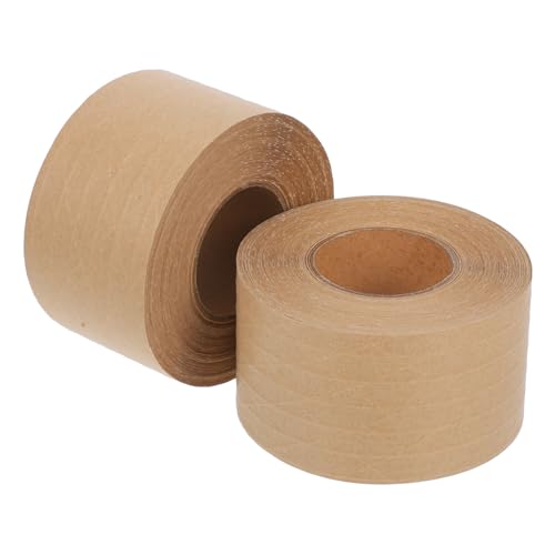 HOLIDYOYO 2 Stück Braunes Kraftpapier-dichtungsband, Starkes Wasseraktiviertes Klebeband, Ideal Für Handwerkliche Verpackungs- Und Versandanforderungen von HOLIDYOYO