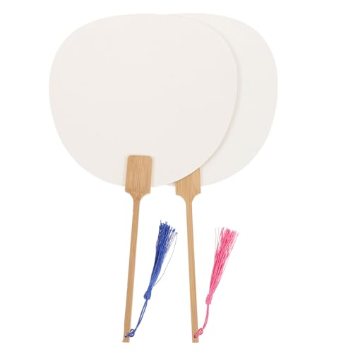 HOLIDYOYO 2 Stück Handgefertigter Fächer Gemalt Malen Fans Unbemalt Handfächermalerei Gestrichen Lustige Graffiti-fans Zeichnung Lüfter Leer Hochzeit Papier Zufällige Farbe von HOLIDYOYO