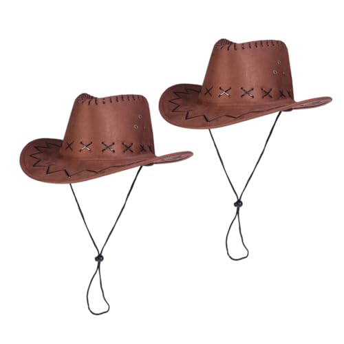 HOLIDYOYO 2 Stück Kappenhüte Jungenhut Kaviarhut Damenhut Cowboyhut Kinderhut Countryhut Cowgirlhut Cowgirl Partydekorationen Partyhut Cosplay Kostümhut Kostümzubehör Kinderhut Polyester von HOLIDYOYO