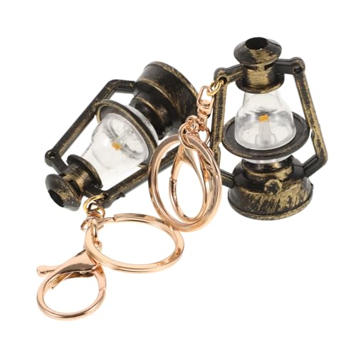 HOLIDYOYO 2 Stück Kerosinlampen-Schlüsselanhänger Charme Reiz Mini Petroleumlampe Anhänger Beutel hängende Dekorationen muttertag Festival Taschendekoration hängende Verzierung Plastik Grey von HOLIDYOYO