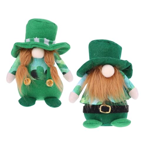 HOLIDYOYO 2 Stück Kinderpuppe Dekoration Schlafzimmer Bedroom Decoration Stitch+Kuscheltier kinderf Chaps + Heimdekoration Bastelpuppe St. Patrick's Day Puppe Ornament Vlies Green von HOLIDYOYO