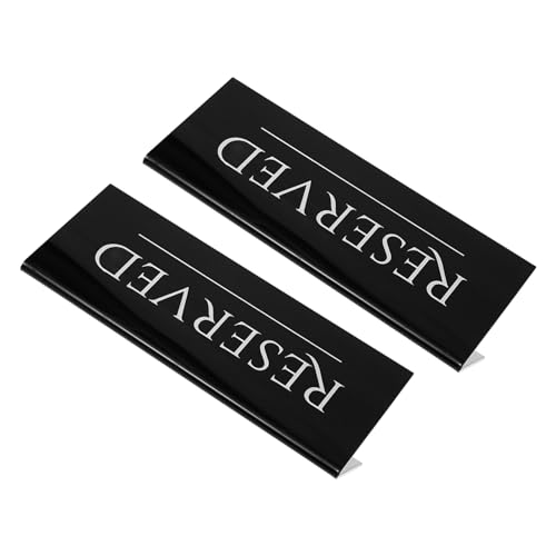 HOLIDYOYO 2 Stück Teiliges Acryl Reserved Tischschild Dreieckige Aufsteller Weiße Schrift Schwarzem Hintergrund Elegante Reservierungsschilder für Hochzeit Restaurant Hotel und Events HOLIDYOYO 2 Stück Teiliges Acryl Reserved Tischschild Dreieckige Aufsteller Weiße Schrift Schwarzem Hintergrund Elegante Reservierungsschilder für Hochzeit Restaurant Hotel und Events von HOLIDYOYO