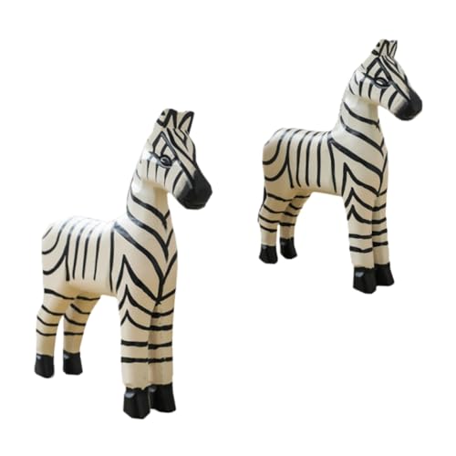 HOLIDYOYO 2 Stück Tierstatue Zebra Holztier Zuhause schmücken Haushaltsverzierung Tierschmuck aus Holz Holzhandwerk hölzern von HOLIDYOYO