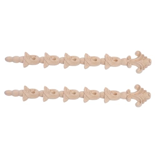 HOLIDYOYO 2 Stücke DIY Unlackiert Holz Geschnitzt Applique Onlays Für Möbel Europäischen Stil Holz Geschnitzte Ornamente Für Schrank Türen Wände Betten von HOLIDYOYO