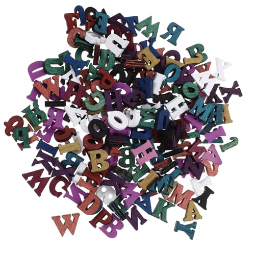 HOLIDYOYO 200 Stück Teiliges Bunt Hohe DIY Holz Alphabet Buchstaben für Wanddeko Basteln Wohnraum Partydekoration Vielseitige Handgefertigte Holzornamente von HOLIDYOYO
