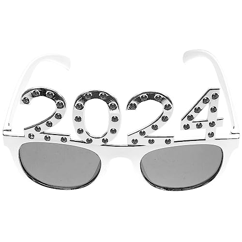 HOLIDYOYO 2024 Plastikbrille Frohes Neues Jahr Vorabendbrille 2024 Zahlenbrille Abschlussfeier 2024 Klasse Von 2024 Party-Foto-Requisiten Zubehör Für 2024 Silvesterparty Gastgeschenke von HOLIDYOYO