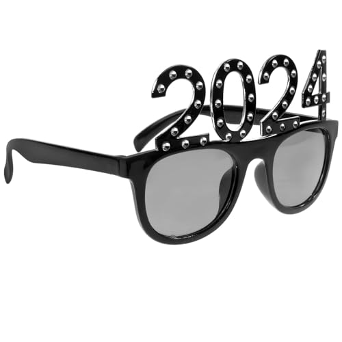 HOLIDYOYO 2024 Plastikbrille Frohes Neues Jahr Vorabendbrille 2024 Zahlenbrille Abschlussfeier 2024 Klasse Von 2024 Party-Foto-Requisiten Zubehör Für 2024 Silvesterparty Gastgeschenke von HOLIDYOYO