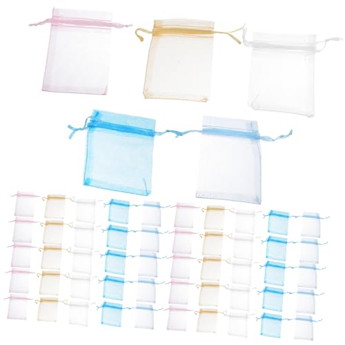 HOLIDYOYO 250 Stück Organzabeutel geschenkbeutel geschenkverpackung Bonbonbeutel weihnachtsgeschenktüten Hochzeitsgeschenktüten Kordelstring Taschen Kordelbeutel Geschenktüten für die Braut von HOLIDYOYO
