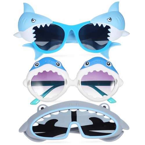HOLIDYOYO 3 Paar Lustige Hai-sonnenbrillen in Verschiedenen Designs Leichte und Strapazierfähige Partybrillen mit Haifischform für Fotoboxen und Meeresmotto Partydekoration für Erwachsene HOLIDYOYO 3 Paar Lustige Hai-sonnenbrillen in Verschiedenen Designs Leichte und Strapazierfähige Partybrillen mit Haifischform für Fotoboxen und Meeresmotto Partydekoration für Erwachsene von HOLIDYOYO