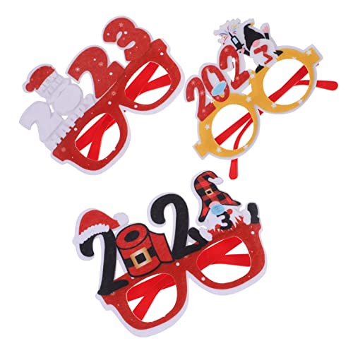 HOLIDYOYO 3 Stück Neujahrs-Party brille klare Gläser weihnachtsmotiv weihnachtsgläser partybrillen silvesterbrillen present ideas schicke party 2023 brille frohes neues jahr brille Plastik HOLIDYOYO 3 Stück Neujahrs-Party brille klare Gläser weihnachtsmotiv weihnachtsgläser partybrillen silvesterbrillen present ideas schicke party 2023 brille frohes neues jahr brille Plastik von HOLIDYOYO
