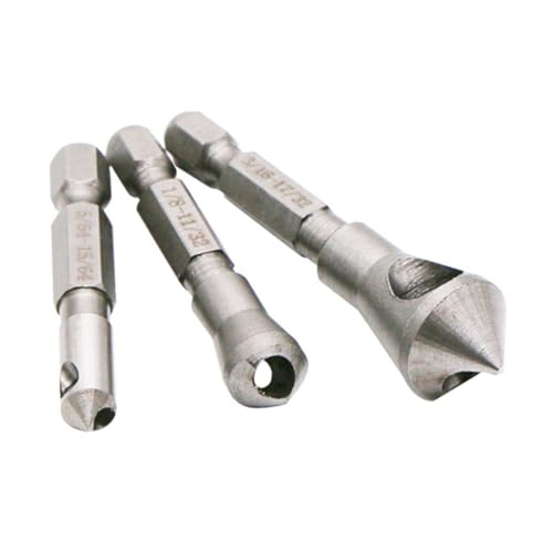 HOLIDYOYO 3 Stück Teiliges Chamfer Deburring aus Hochwertigem Stahl Langlebiges Lochsenker Werkzeug mit Sechskantschaft Präzise Entgratung und für Metallbohrungen HOLIDYOYO 3 Stück Teiliges Chamfer Deburring aus Hochwertigem Stahl Langlebiges Lochsenker Werkzeug mit Sechskantschaft Präzise Entgratung und für Metallbohrungen von HOLIDYOYO