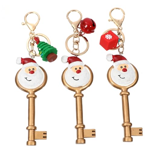 HOLIDYOYO 3 Stück Weihnachts-Schlüsselanhänger weihnachtsdeko christmas decorations weihnachtadeko schlüsselhalter schlusselhalterung Schlüsselanhänger-Anhänger hängende Verzierung Harz von HOLIDYOYO