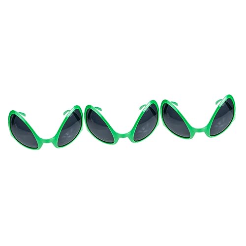 HOLIDYOYO 3 Stück außerirdische Brille verrückt Kostüm Cosplay futuristisch albern halloween brillen faschingsbrille partybrille außerirdisches Brillenzubehör Alien-Brille für Plastik von HOLIDYOYO