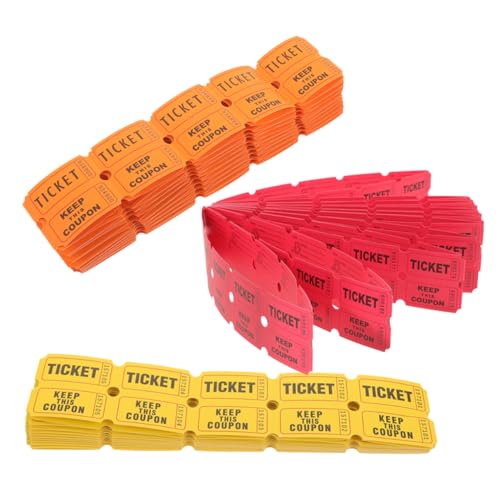 HOLIDYOYO 300 Stück Party Lose Rot Gelb Orange Nummerierte Spiel und Raffle Tickets für Karneval Feier Verlosung und Eventmanagement Tragbare Vielseitige Einlass und Gewinnspielkarten von HOLIDYOYO