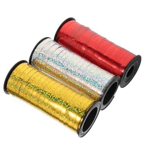 HOLIDYOYO 3Rollen Geschenkband Metallic Lockenband Silber Und Rot Für Geschenkverpackungen Bastelprojekte Und Yards Pro Rolle Einfache HOLIDYOYO 3Rollen Geschenkband Metallic Lockenband Silber Und Rot Für Geschenkverpackungen Bastelprojekte Und Yards Pro Rolle Einfache von HOLIDYOYO