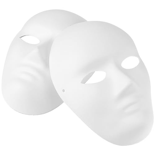 HOLIDYOYO 4 Stück Diy-Vollgesichtsmasken Bemalbare Weiße Pappmaché-Masken Leere Tier-Cosplay-Anziehmasken Einfache Maskerademasken Für Cosplay-Mardi-Gras-Tanzparty von HOLIDYOYO