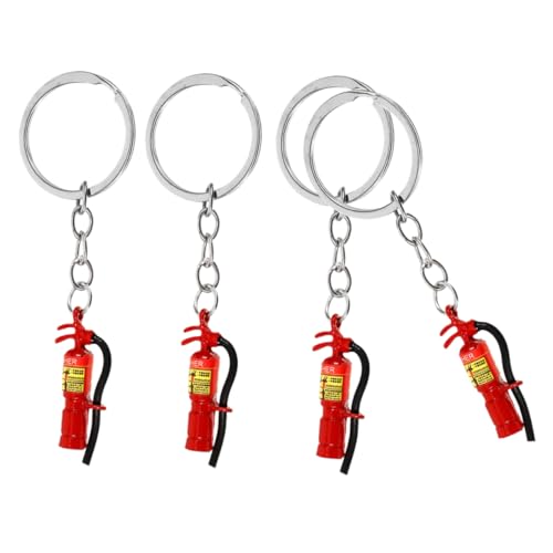 HOLIDYOYO 4 Stück Feuer-Schlüsselanhänger Zündung Feuerwehrhelm Charme feuerwehrmann Feuerwehrmann Schlüsselanhänger Schlüssel hängende Stütze Feuerwehrmann-Schlüsselornament rot von HOLIDYOYO